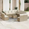 Image de Salon de jardin modulable vidaxl resine tressee 12 pieces 1 personnes 62 x 62 x 69 cm beige