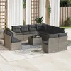 Image de Salon de jardin modulable vidaxl 12 pieces gris resine tressee 62 x 62 x 69 cm 11 personnes