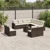 Image de Salon de jardin modulable Vidaxl resine tressee marron 12 pieces x 65.5 x 69