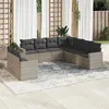 Image de Salon de jardin modulable vidaxl 9 pieces 9 personnes resine tressee 62 x 62 x 69 cm gris