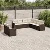 Image de vidaXL Salon de jardin avec coussins 9 pcs marron résine tressée 3251490