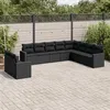 Image de Salon de jardin modulable vidaxl resine tressee 10 personnes 10 pieces 62 x 62 x 69 cm noir
