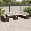Image de vidaXL Salon de Jardin avec Coussins 11 pcs, Canapés de Terrasse, Ensemble de Meubles de Patio, Mobilier d'Extérieur, Marron 3251520