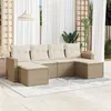 Image de Salon de jardin modulable vidaxl resine tressee beige 6 pieces 62 x 55 x 69 cm 6 personnes