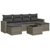 Image de Salon de jardin vidaXL 7 pièces avec coussins gris résine tressée