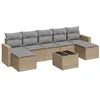 Image de Salon de jardin vidaXL 8 pièces avec coussins beige résine tressée
