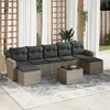 Image de Salon de jardin modulable vidaxl 8 pieces 7 personnes gris 62 x 55 x 69 cm resine tressee