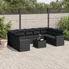 Image de vidaXL Salon de Jardin avec Coussins 10 pcs, Canapés de Terrasse, Ensemble de Meubles de Patio, Mobilier d'Extérieur, Noir 3251742