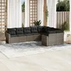 Image de vidaXL Salon de Jardin avec Coussins 9 pcs, Canapés de Terrasse, Ensemble de Meubles de Patio, Mobilier d'Extérieur, Gris 3251777