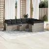 Image de Salon de jardin modulable vidaxl 9 personnes 10 pieces gris 62 x 62 x 69 cm resine tressee