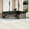 Image de vidaXL Salon de Jardin avec Coussins 10 pcs, Canapés de Terrasse, Ensemble de Meubles de Patio, Mobilier d'Extérieur, Gris 3251797