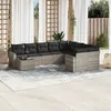 Image de Salon de jardin modulable vidaxl gris 9 personnes resine tressee 62 x 62 x 69 cm 10 pieces