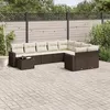Image de vidaXL Salon de Jardin avec Coussins 10 pcs, Canapés de Terrasse, Ensemble de Meubles de Patio, Mobilier d'Extérieur, Marron 3251800