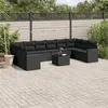 Image de vidaXL Salon de Jardin avec Coussins 11 pcs, Canapés de Terrasse, Ensemble de Meubles de Patio, Mobilier d'Extérieur, Noir 3251812