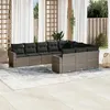 Image de Salon de jardin modulable vidaxl gris resine tressee 10 pieces 62 x 65.5 x 69 cm