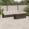 Image de vidaXL Salon de Jardin avec Coussins 10 pcs, Canapés de Terrasse, Ensemble de Meubles de Patio, Mobilier d'Extérieur, Marron 3251830