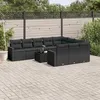 Image de Salon de jardin modulable vidaxl resine tressee 11 pieces noir 62 x 65.5 x 69 cm 10 personnes