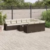Image de vidaXL Salon de Jardin avec Coussins 11 pcs, Canapés de Terrasse, Ensemble de Meubles de Patio, Mobilier d'Extérieur, Marron 3251840