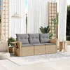 Image de vidaXL Salon de Jardin avec Coussins 3 pcs, Canapés de Patio, Ensemble de Meubles, Mobilier de Terrasse Extérieur, Beige 3252196