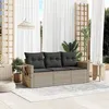 Image de Salon de jardin modulable Vidaxl resine tressee gris 3 pieces x 62 x 69