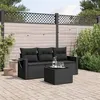 Image de vidaXL Salon de Jardin avec Coussins 4 pcs, Canapés de Terrasse, Ensemble de Meubles de Patio, Mobilier d'Extérieur, Noir 3252202