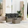 Image de vidaXL Salon de Jardin avec Coussins 4 pcs, Canapés de Terrasse, Ensemble de Meubles de Patio, Mobilier d'Extérieur, Gris 3252207