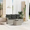 Image de Salon de jardin modulable Vidaxl resine tressee gris 4 pieces x 62 x 69