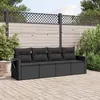 Image de Salon de jardin modulable Vidaxl resine tressee noir 4 pieces x 62 x 69 4 personnes