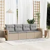 Image de Salon de jardin modulable VIDAXL resine tressee beige 4 pieces x 62 x 69 4 personnes