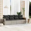 Image de vidaXL Salon de Jardin avec Coussins 4 pcs, Canapés de Terrasse, Ensemble de Meubles de Patio, Mobilier d'Extérieur, Gris 3252219