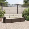 Image de Salon de jardin modulable Vidaxl resine tressee marron 4 pieces x 62 x 69 4 personnes