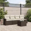 Image de Salon de jardin modulable Vidaxl resine tressee marron 5 pieces x 62 x 69 4 personnes
