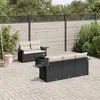 Image de vidaXL Salon de Jardin avec Coussins 6 pcs, Canapés de Patio, Ensemble de Meubles, Mobilier de Terrasse Extérieur, Noir 3252233
