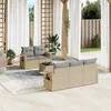 Image de Salon de jardin modulable GENERIQUE 6 pieces 5 personnes resine tressee 62 x 55 x 69 cm beige