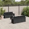 Image de vidaXL Salon de Jardin avec Coussins 7 pcs, Canapés de Patio, Ensemble de Meubles, Mobilier de Terrasse Extérieur, Noir 3252242
