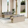 Image de Salon de jardin modulable Vidaxl rotin beige 7 pieces x 62 x 69 6 personnes