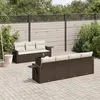 Image de Salon de jardin modulable GENERIQUE resine tressee 7 personnes 8 pieces 62 x 55 x 69 cm marron