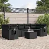 Image de Salon de jardin modulable Vidaxl noir 8 pieces 7 personnes 62 x 55 x 69 cm resine tressee