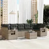 Image de vidaXL Salon de Jardin avec Coussins 8 pcs, Canapés de Patio, Ensemble de Meubles, Mobilier de Terrasse Extérieur, Gris 3252279