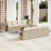 Image de vidaXL Salon de Jardin avec Coussins 9 pcs, Canapés de Terrasse, Ensemble de Meubles de Patio, Mobilier d'Extérieur, Beige 3252285