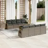 Image de vidaXL Salon de Jardin avec Coussins 9 pcs, Canapés de Terrasse, Ensemble de Meubles de Patio, Mobilier d'Extérieur, Gris 3252287