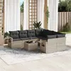 Image de Salon de jardin modulable Vidaxl resine tressee gris 9 pieces 62 x 55 x 69