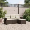Image de vidaXL Salon de Jardin avec Coussins 4 pcs, Canapés de Terrasse, Ensemble de Meubles de Patio, Mobilier d'Extérieur, Marron 3252410