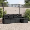 Image de Salon de jardin modulable Vidaxl resine tressee noir 5 pieces x 62 x 69 5 personnes