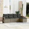 Image de Salon de jardin modulable Vidaxl resine tressee gris 5 pieces x 62 x 69 5 personnes