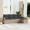 Image de vidaXL Salon de Jardin avec Coussins 5 pcs, Canapés de Terrasse, Ensemble de Meubles de Patio, Mobilier d'Extérieur, Gris 3252429