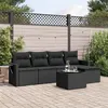 Image de vidaXL Salon de Jardin avec Coussins 6 pcs, Canapés de Terrasse, Ensemble de Meubles de Patio, Mobilier d'Extérieur, Noir 3252432