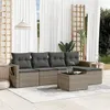 Image de Salon de jardin modulable VIDAXL rotin gris 6 pieces x 62 x 69 5 personnes