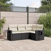Image de vidaXL Salon de Jardin avec Coussins 4 pcs, Canapés de Terrasse, Ensemble de Meubles de Patio, Mobilier d'Extérieur, Noir 3252443
