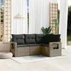 Image de vidaXL Salon de Jardin avec Coussins 4 pcs, Canapés de Terrasse, Ensemble de Meubles de Patio, Mobilier d'Extérieur, Gris 3252447